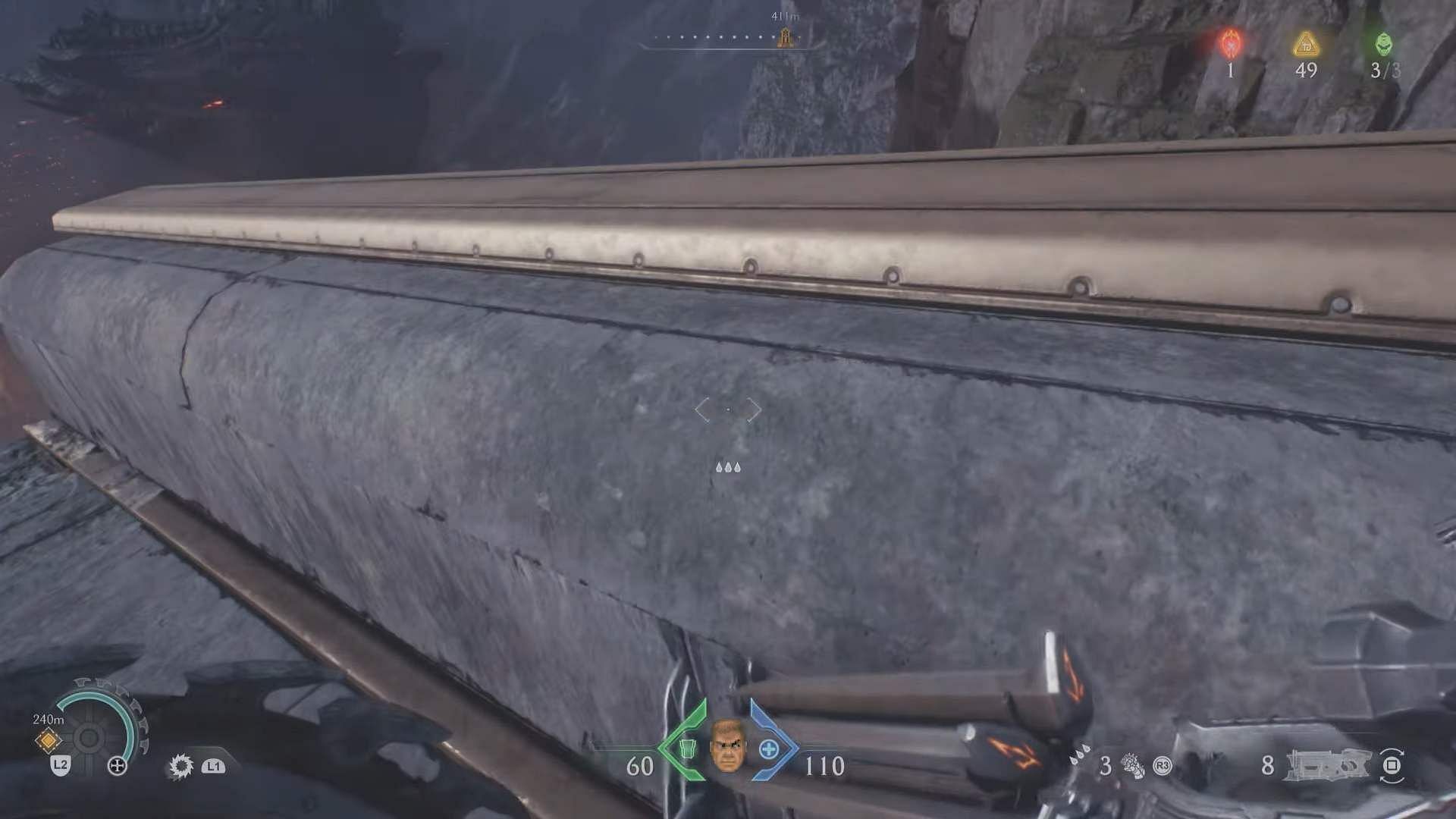 Come to this area and jump to reach the lower region and find one of the secrets (Image via Sportskeeda Gaming/Bethesda Softworks)